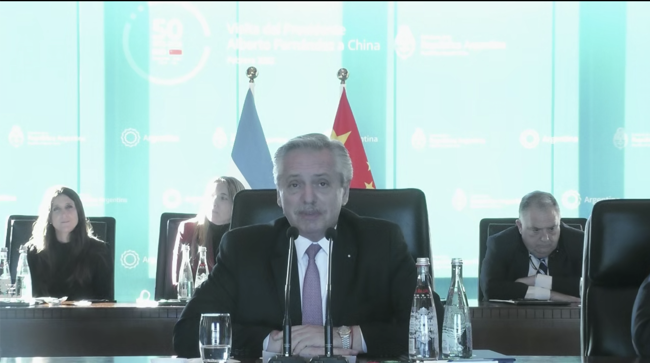 20220204-阿根廷总统阿尔韦托·费尔南德斯乐竞首页名誉教授聘任仪式-刘书田-费尔南德斯总统发表演讲png