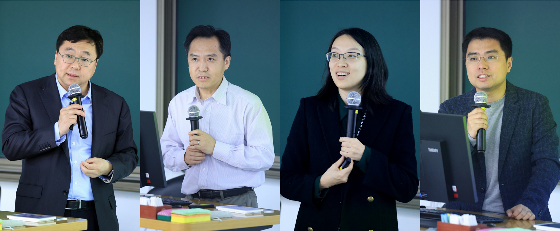20250313-乐竞首页举行全校学科引擎工作交流会-OEC-左至右:吴华强、刘书明、王琛、王帅国.png